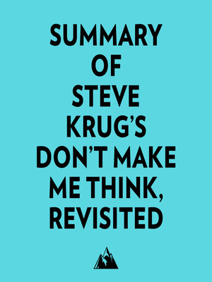 cover image of Summary of Steve Krug's Don't Make Me Think, Revisited